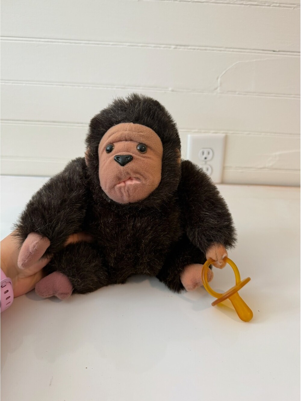 Russ Berrie Ape Gorilla Monkey Plush Bungo With Pacifier 8" Vintage 80s